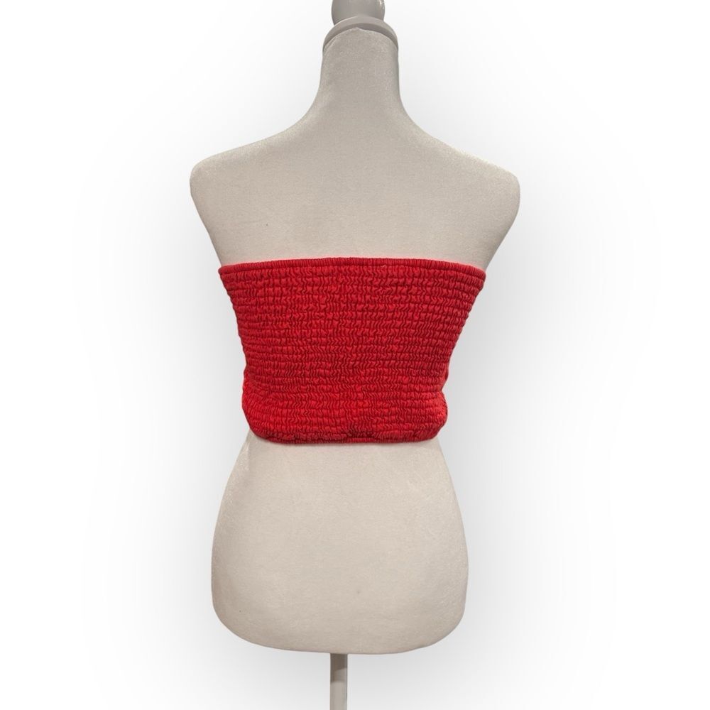 Olivaceous Red Strapless Smocked Tube Top – Size Small - Picture 2 of 3